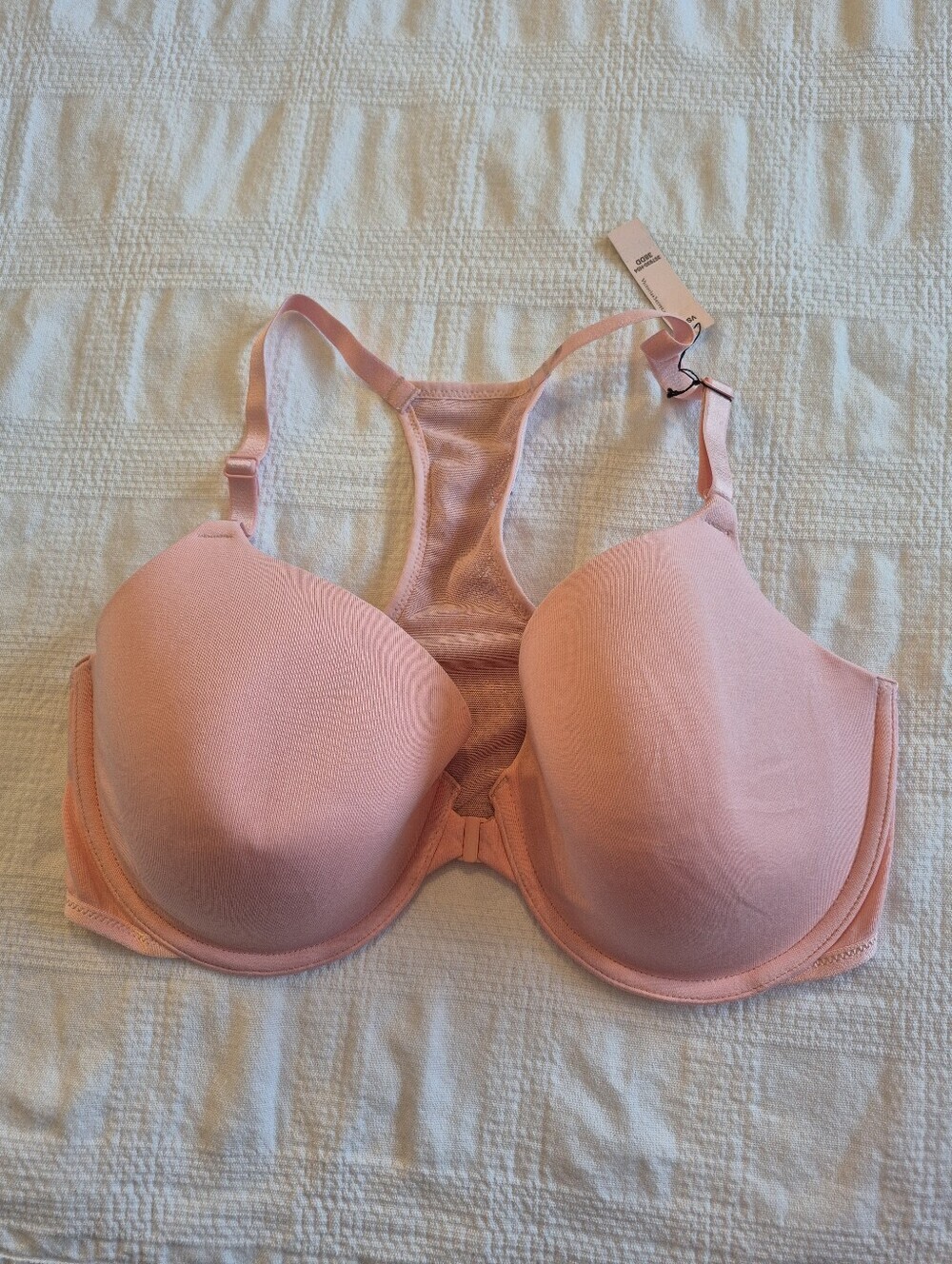 Victoria's Secret 38DD women's lined perfect coverage bra pink back sequin, NWT